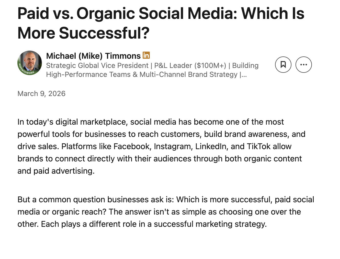 LinkedIn post