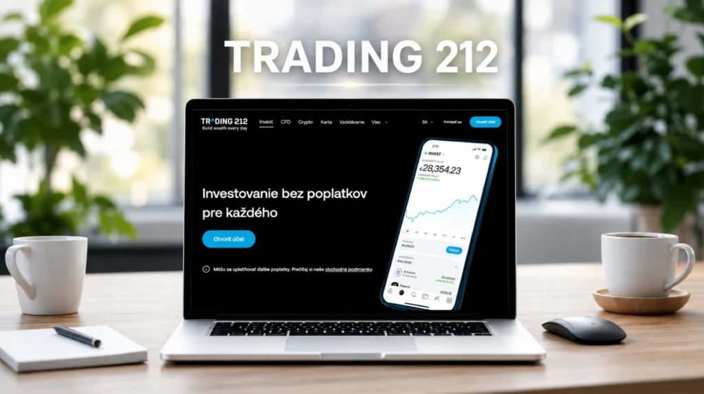 Trading 212 investičná aplikácia na notebooku